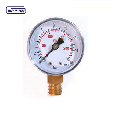 คุณภาพ  60mm Air Stainless Steel Pressure Gauge Dual Scale Bottom Connection โรงงาน