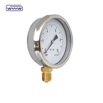 คุณภาพ  Bottom Mount Liquid Filled Pressure Gauge Standard EN 837-1 YTN-100 โรงงาน
