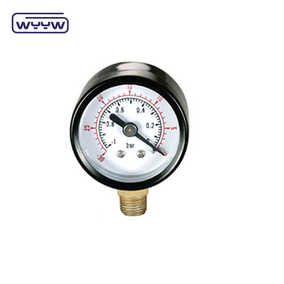 -0.1-0mpa 40 มิลลิเมตรปั๊มเครื่องวัดความดัน สายเชื่อมทองแดง ด้านล่าง