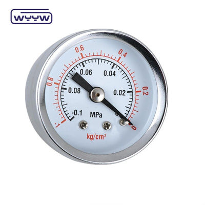 Black Steel and Glass Material Vacuum Pressure Gauge 1.5 quot to 6 quot Dial Size 0.1-2.4Mpa Pressure Range Various Connection Sizes