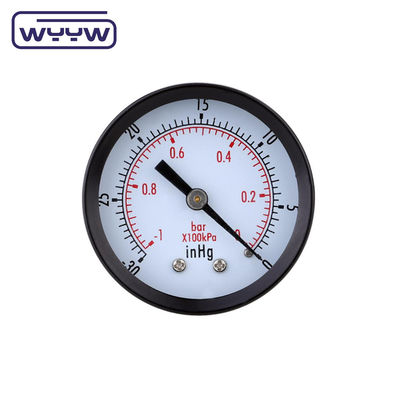 เครื่องวัดแรงดันลบเหล็ก -0.1Mpa ด้านหลังติดตั้ง 60 มม