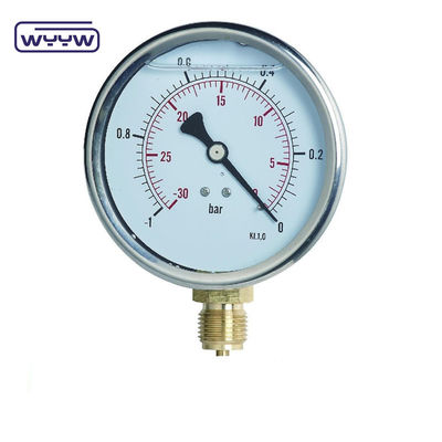 เครื่องวัดความดันอากาศลบ OEM Manometer Bourdon Pressure Gauge