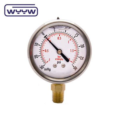 เครื่องวัดความดันอากาศลบ OEM Manometer Bourdon Pressure Gauge