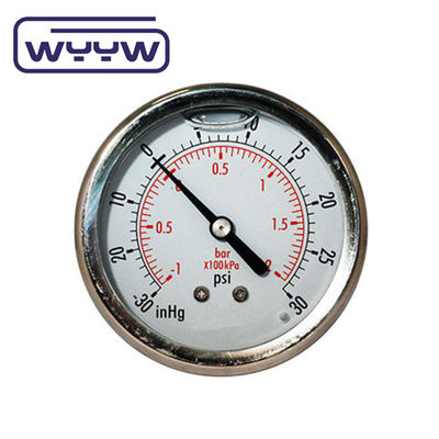 เครื่องวัดความดันอากาศลบ OEM Manometer Bourdon Pressure Gauge