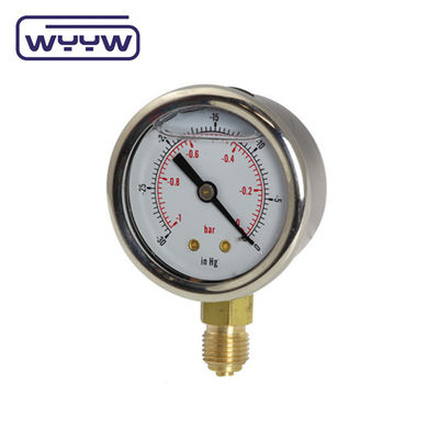 เครื่องวัดความดันอากาศลบ OEM Manometer Bourdon Pressure Gauge