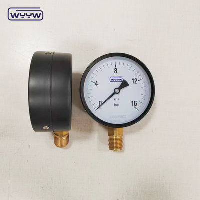 ผู้ผลิต ขายปลีก 100mm 1/2&quot; bsp ด้านล่าง 0-16bar kl1.6 เครื่องวัดความดันราคาถูก