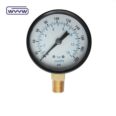 ท่อ Bourdon 100mm 10bar 7bar อากาศ maometer G1/2&quot; 1.6%FS การเชื่อมต่อล่างเครื่องวัดแรงดันแห้ง