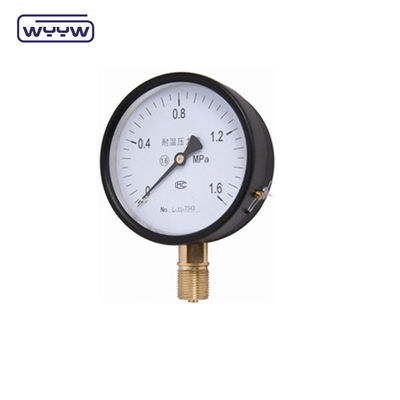 ท่อ Bourdon 100mm 10bar 7bar อากาศ maometer G1/2&quot; 1.6%FS การเชื่อมต่อล่างเครื่องวัดแรงดันแห้ง