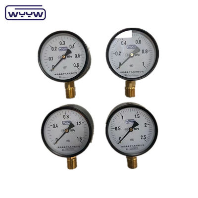 กล่องเหล็กสีดําทั่วไป 100 มิลลิเมตร ฐานด้านล่าง M20X1.5 มอนท์ bordon ท่อ manometer 1,6 mpa