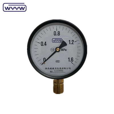 กล่องเหล็กสีดําทั่วไป 100 มิลลิเมตร ฐานด้านล่าง M20X1.5 มอนท์ bordon ท่อ manometer 1,6 mpa