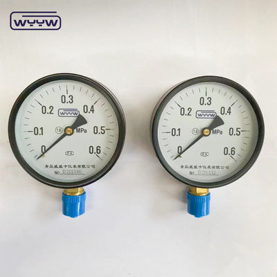 กล่องเหล็กสีดําทั่วไป 100 มิลลิเมตร ฐานด้านล่าง M20X1.5 มอนท์ bordon ท่อ manometer 1,6 mpa