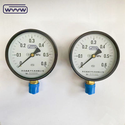 กล่องเหล็กสีดําทั่วไป 100 มิลลิเมตร ฐานด้านล่าง M20X1.5 มอนท์ bordon ท่อ manometer 1,6 mpa