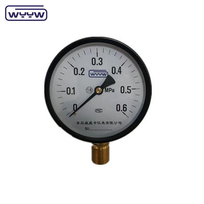เครื่องวัดความดันรถไฟฟ้า MPa แบบหลอดเหล็กสีดํา 100 มม