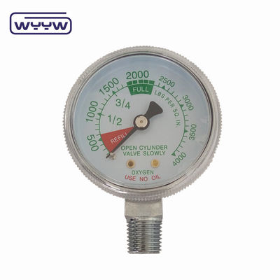 ราคาโรงงาน 0-4000psi โครมสําหรับการใช้งานทางการแพทย์ ไม่มีน้ํามันลงพื้น 50mm โครมกล่องออกซิเจนเครื่องวัดความดัน
