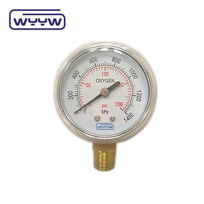 ราคาโรงงาน 0-4000psi โครมสําหรับการใช้งานทางการแพทย์ ไม่มีน้ํามันลงพื้น 50mm โครมกล่องออกซิเจนเครื่องวัดความดัน
