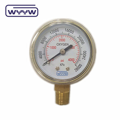 ราคาโรงงาน 0-4000psi โครมสําหรับการใช้งานทางการแพทย์ ไม่มีน้ํามันลงพื้น 50mm โครมกล่องออกซิเจนเครื่องวัดความดัน
