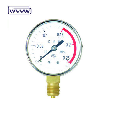 เครื่องวัดความดันแอสติเลน 50 มิลลิเมตรด้านล่าง 2&quot;
