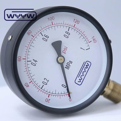 100 มิลลิเมตร น้ําทั่วไปการค้าเครื่องวัดความดัน Manometer ด้านล่าง Mount
