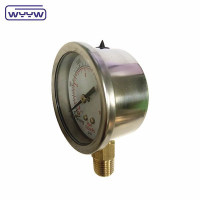 -30inHg วาคูัมผสม Gauge น้ํามัน เติมผูกส่วนล่าง 1/4 &quot; Bsp 2&quot; เครื่องวัดความดัน