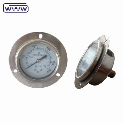เครื่องวัดความดันขนาดสองสัดส่วน PSI ที่เต็มไปด้วยน้ํามันกลีเซอรีน ขนาด 63mm EN837-1 ที่ได้รับการอนุมัติโดย CE