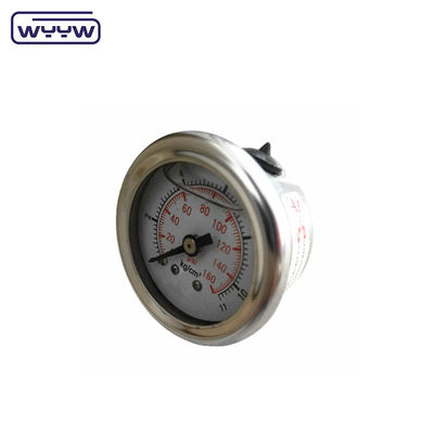 40 มิลลิเมตรเซเนเตอร์หลัง OEM 1/4 &quot;bsp npt 1.5 นิ้วหน้ากลีเซอรินเต็มเครื่องวัดความดัน