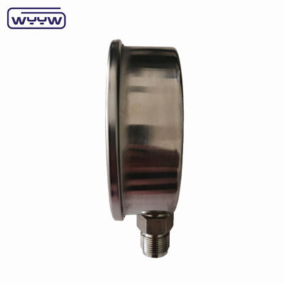EN837-1 CE ยอมรับแอนาลอกเหล็กไร้ขัดเหลืองแบบไม่แตกของกลีเซอรีน manometer bar pressure gauge
