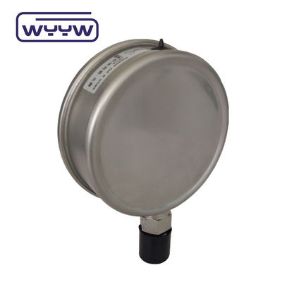 EN837-1 CE ยอมรับแอนาลอกเหล็กไร้ขัดเหลืองแบบไม่แตกของกลีเซอรีน manometer bar pressure gauge