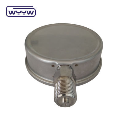 EN837-1 CE ยอมรับแอนาลอกเหล็กไร้ขัดเหลืองแบบไม่แตกของกลีเซอรีน manometer bar pressure gauge