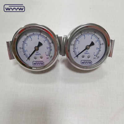 U-clamp ประเภทชั้น 1.6% 2.5 นิ้ว anti-vibration pressure manometer
