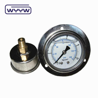 ความต้านทานแรงกระแทกแม่นยํา 150 PSI ไฮดรอลิก เครื่องวัดความดัน น้ํามัน 400 บาร์