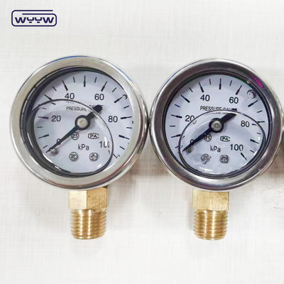 40mm dial ss304 แบบตัวชี้กรอบ borodon ท่อตั้ง 0-10bar / psi เครื่องวัดความดันที่เต็มไปด้วยน้ํามัน 1-1/2