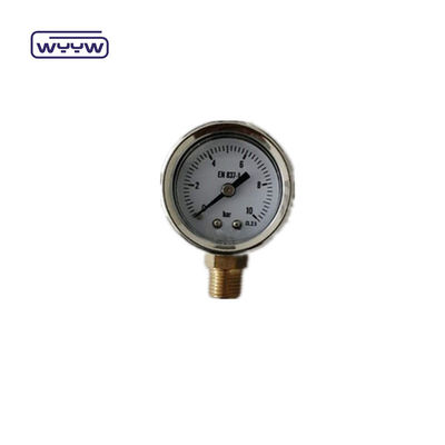 40mm dial ss304 แบบตัวชี้กรอบ borodon ท่อตั้ง 0-10bar / psi เครื่องวัดความดันที่เต็มไปด้วยน้ํามัน 1-1/2