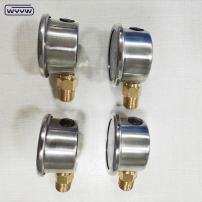 40mm dial ss304 แบบตัวชี้กรอบ borodon ท่อตั้ง 0-10bar / psi เครื่องวัดความดันที่เต็มไปด้วยน้ํามัน 1-1/2
