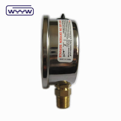 การเชื่อมต่อทองแดงคุณภาพสูง 1/4 &quot;BSP Double Scale Bar Psi EN837-1 Accurac 1.6 เครื่องวัดความดันที่เต็มไปด้วยของเหลว