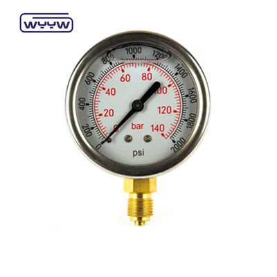จําหน่ายจากโรงงาน DN65 สแตนเลสกันแผ่นดินไหวสูง 2.5 นิ้ว 1/4 &quot;NPT เครื่องวัดความดันน้ํามันเหลวดีเซล