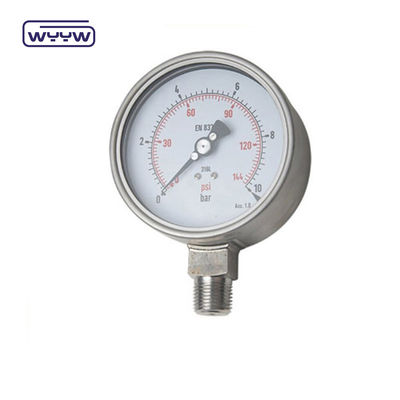 2.5&quot; ss case radial connection เครื่องวัดความดันที่เต็มไปด้วยของเหลว