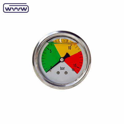 63mm EN837-1 น้ําไฮดรอลิก 0-10bar / psi ไฮดรอลิกเข้าน้ํามันกลีเซรินเต็มเครื่องวัดความดัน 2.5 