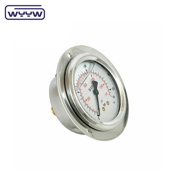แฟลนจ์ 63 มิลลิเมตร ระดับกันกระแทกขนาดสอง 2.5% manometer ความแม่นยําเครื่องวัดแรงดันไฮดรอลิก 16 bar