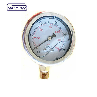 1/8&quot; NPT ด้านล่างการเชื่อมเครื่องวัดความดัน 1.5&quot; 40mm เครื่องวัดความดันน้ํามัน