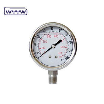 เครื่องวัดความดันเหล็กไร้สแตนเลสขนาดสองแบบ ทนต่อแรงกระแทก ขนาด 100mm
