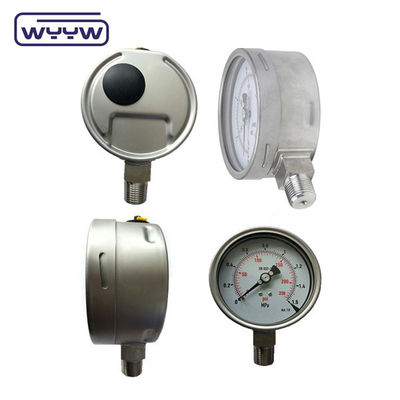 เครื่องวัดความดันเหล็กไร้สแตนเลสขนาดสองแบบ ทนต่อแรงกระแทก ขนาด 100mm