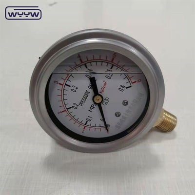 63mm 2.5&quot; ไฮดรอลิก กันกระแทก สแตนเลส น้ํามัน เติมเครื่องวัดความดัน