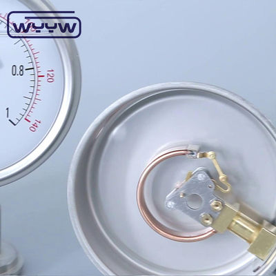 100 มิลลิเมตรเส้นน้ํามัน โครเมดท่อ Bourdon ประเภทเครื่องวัดแรงกด