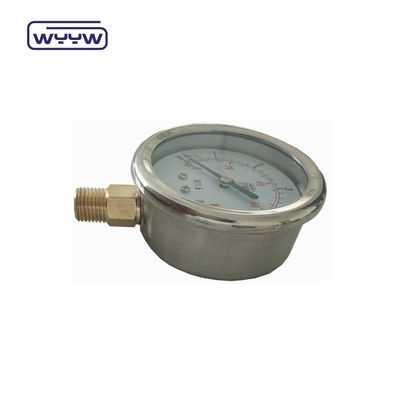 2.5&quot; เครื่องวัดความดันน้ํามันเครื่องยนต์ที่เต็มไปด้วยกลีเซอรีน ความแม่นยํา 2.5%