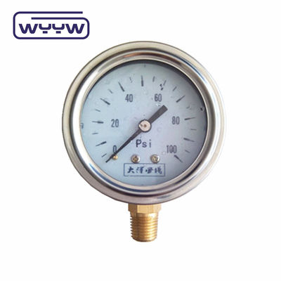 2.5&quot; เครื่องวัดความดันน้ํามันเครื่องยนต์ที่เต็มไปด้วยกลีเซอรีน ความแม่นยํา 2.5%