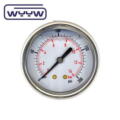 เครื่องวัดความดันที่เต็มไปด้วยกลีเซอรีน OEM ODM OBM ปรับแต่ง