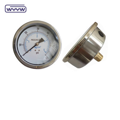 อุตสาหกรรมทองแดง Back Mount น้ํามันเต็ม Manometer สําหรับ Glycerine