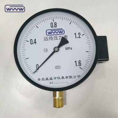 1.6MPa สีดําเหล็กกรอบ 1/2 &quot;bsp M20X1.5 6 นิ้วไฟฟ้าติดต่อ ราคาเครื่องวัดแรงดัน manometer ราคา