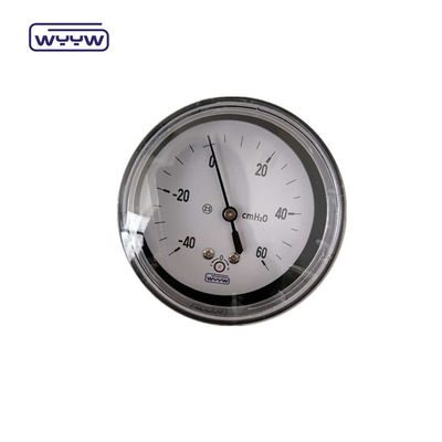 Bellows เครื่องวัดความดัน 60mm Inch2o สีดํา Case เหล็ก Axial Mbar เครื่องวัดความดัน