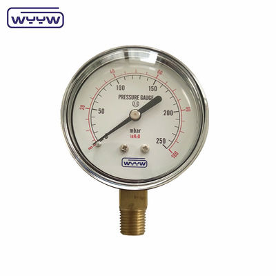 150mbar Low Bellows ประเภท เครื่องวัดแรงดัน 63 มิลลิเมตร